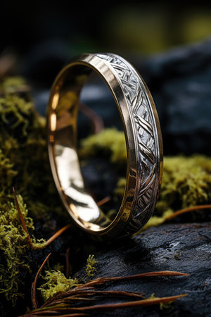 portrait extreme Closeup wedding ring.の素材