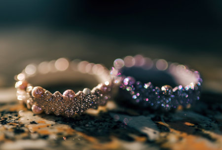 glittery crowns as props for a princess party.の素材