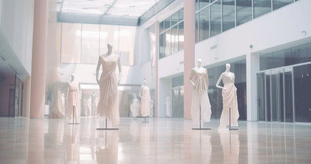 an empty shopping center without mannequins.の素材