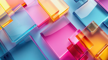 Abstract minimalistic geometric background made of colorful glass.の素材