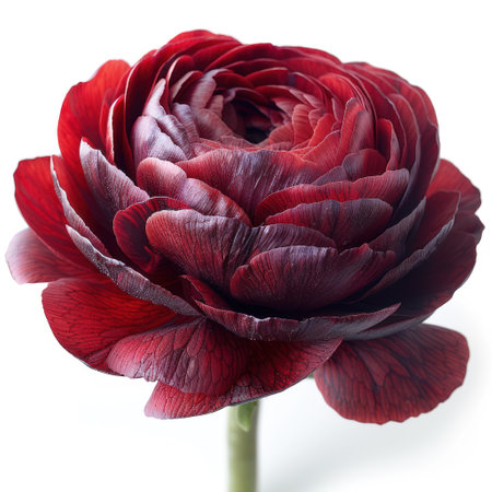 Red Ranunculus flower isolated on white background.の素材