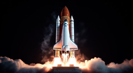 space shuttle in start.の素材