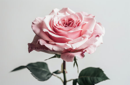 a pink rose sitting on top of a white background.の素材