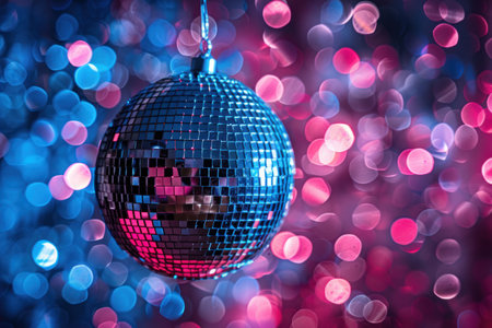 ball in disco lighting and shining.の素材