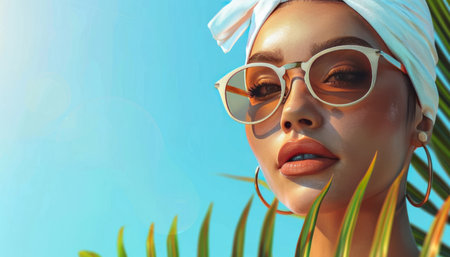 best skin care creams for summer using sunscreen products.の素材