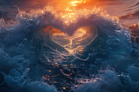 heart of the ocean ocean waves art.の素材