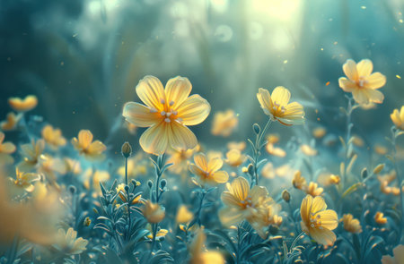 spring flowers in a sunny atmosphere.の素材