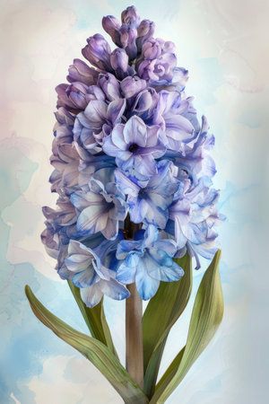 watercolor purple hyacinth flower.の素材