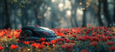 mower in the lawn.の素材