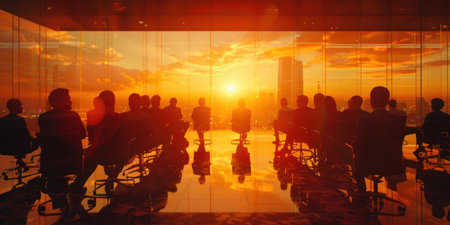 business meeting at sunset.の素材