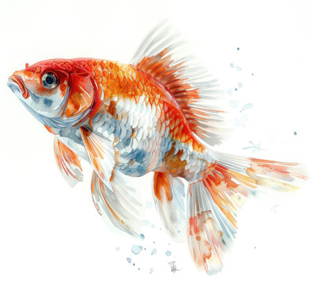 a watercolor clown fish small.の素材