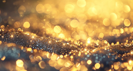 a blurry gold background with light shining.の素材