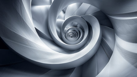 An abstract depiction of a spiral-like object, focusing on the intricate patterns and shapes of the subject.の素材
