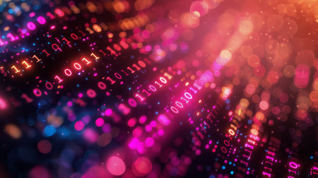 Numerous lights of different colors creating a dazzling and lively background.の素材