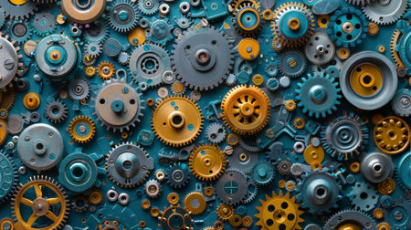 A detailed view of the numbers, hands, and intricate design of a clock face in close proximity.の素材