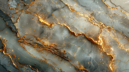 Detailed view of a polished marble surface, showing intricate veins and patterns in the stone.の素材