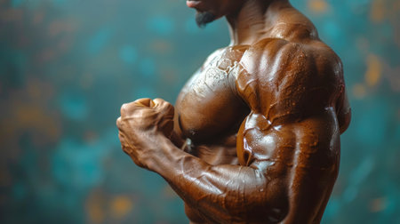 A detailed view of a persons arm displaying visible muscles, highlighting strength and fitness.の素材