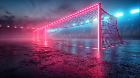 The sun is setting low in the sky, casting a warm glow behind a wire fence.の素材