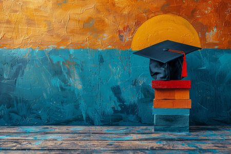 A painting of a person wearing a hat on their head.の素材