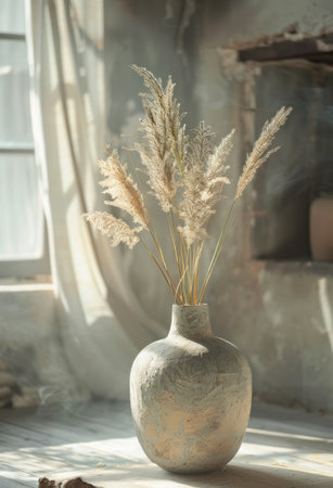a vase that contains grass..の素材