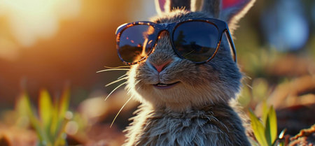 bunny in sunglasses.の素材