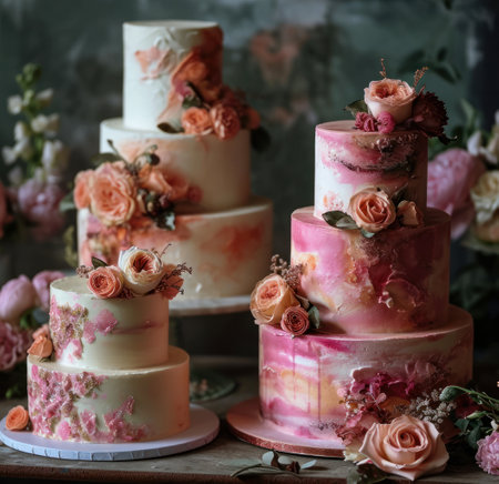 floral wedding cakes.の素材