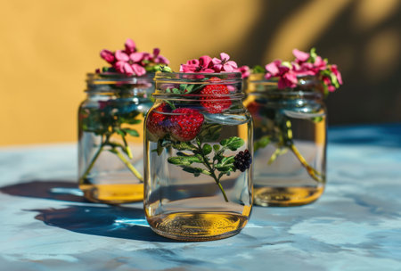 healthy drink ideas for women and girls berry and strawberry water.の素材
