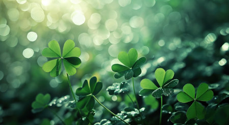 st patricks day green clovers wallpaper.の素材
