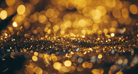 this is a beautiful golden glitter background.の素材