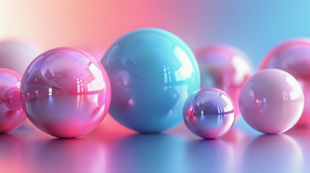 A group of vibrant and assorted colored balls arranged neatly on top of a table surface.の素材