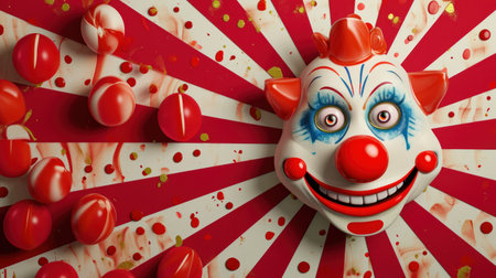 carnival poster template with large copy space for text.の素材