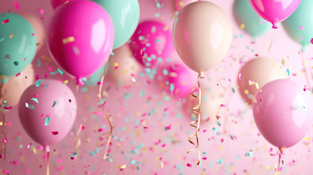 birthday poster template with large copy space for text.の素材
