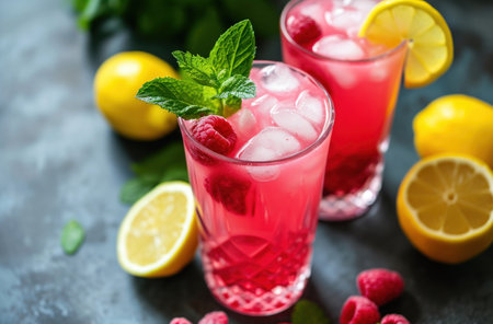 fresh raspberry lemonade.の素材