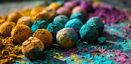 paint balls color powders.の素材