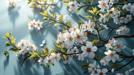 spring poster template with large copy space for text.の素材