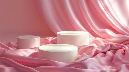 A three-tiered cake adorned with a delicate flower on top, ready to be enjoyed at a special celebration.の素材
