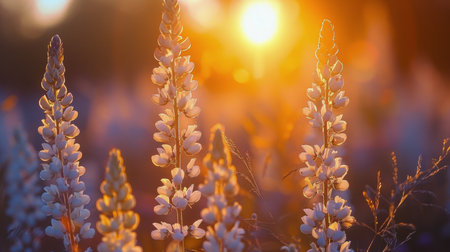A field filled with vibrant yellow flowers under a sky covered with clouds.の素材