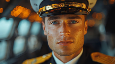 A man in a military uniform looking directly at the camera.の素材