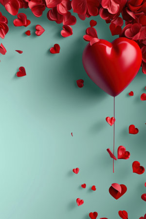 valentine's day poster template with large copy space for text.の素材