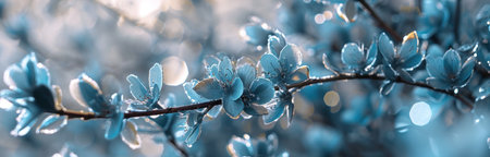 wallpaper flower branch blue flower.の素材