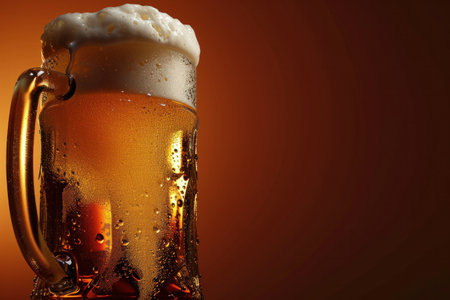 beer poster template with large copy space for text.の素材