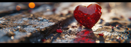 valentine's day gift on wooden.の素材