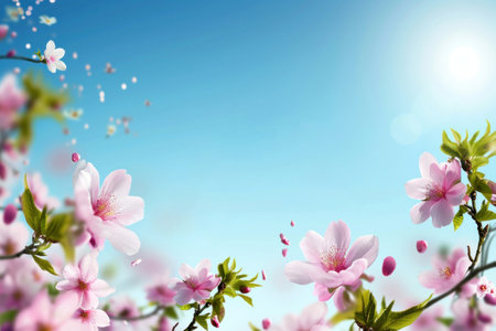 spring poster template with large copy space for text.の素材