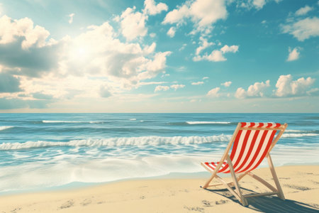 summer poster template with large copy space for text.の素材