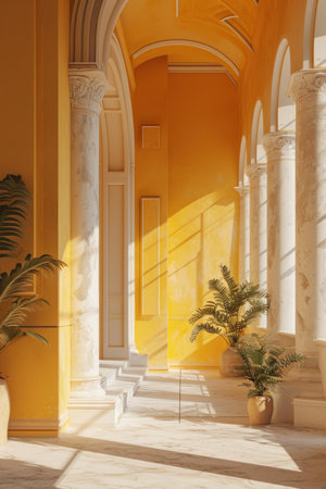 interior design in yellow style.の素材