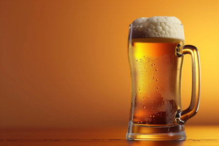 beer poster template with large copy space for text.の素材