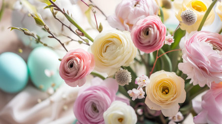 Easter Blooms in Pastel Hues.の素材