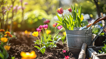 Springtime Gardening Delight.の素材