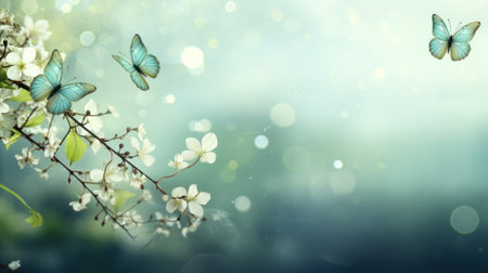 magic spring background with copy space.の素材