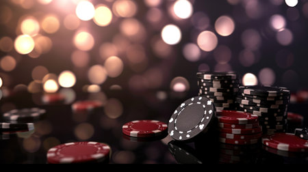 black casino background with copy space.の素材